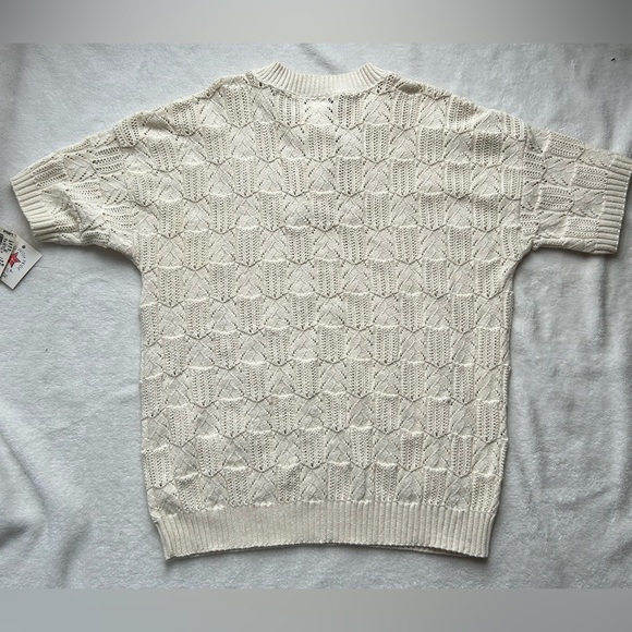 NWT 70s Vintage Bay Point Threads Textured Short Sleeve Knit Sweater size L - Picture 9 of 10